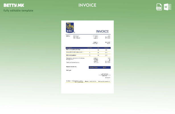Модерен стил на САД RBC шаблон фактура